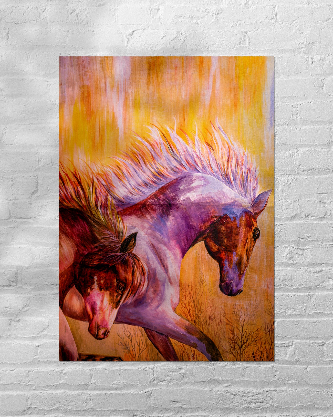 Running Horses Fine Art by Soni Das – Original Acrylic Canvas Art