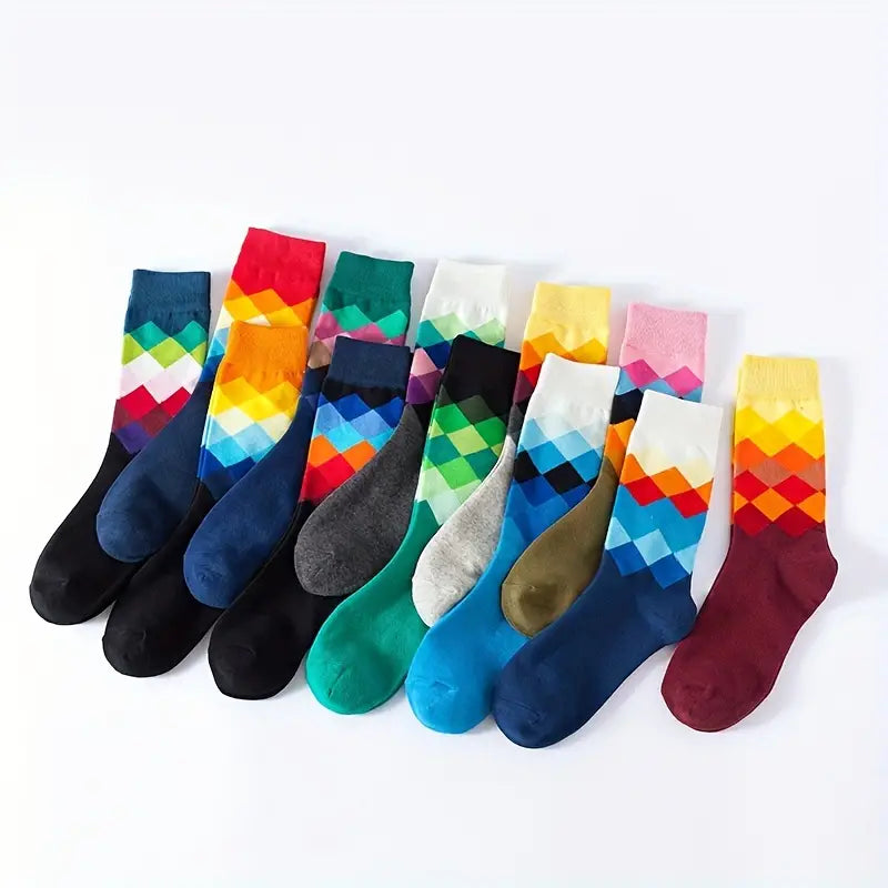 Geometric Pattern Socks Set