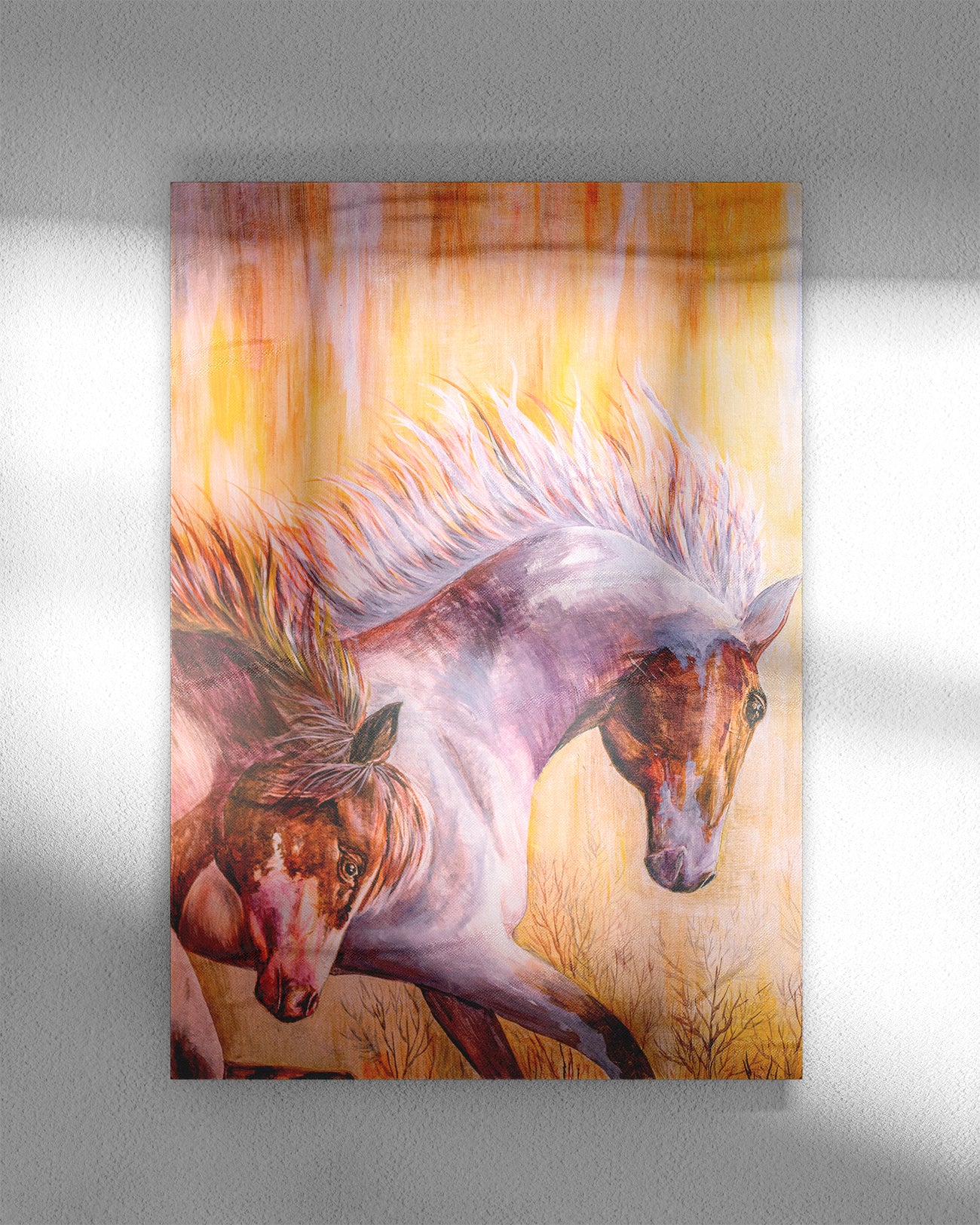 Running Horses Fine Art by Soni Das – Original Acrylic Canvas Art