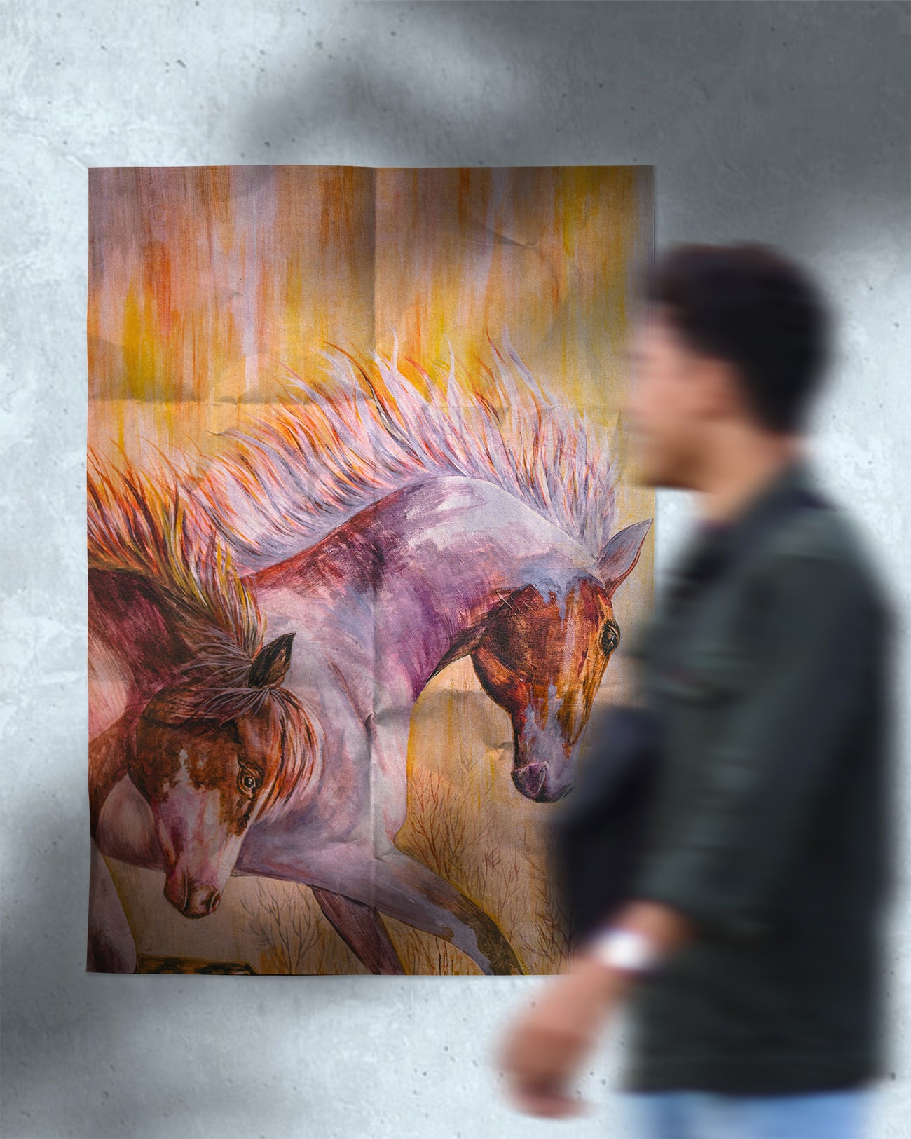Running Horses Fine Art by Soni Das – Original Acrylic Canvas Art