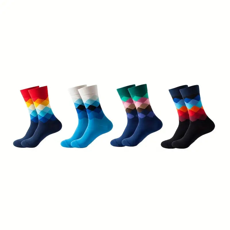 Plaid Pattern Socks Set