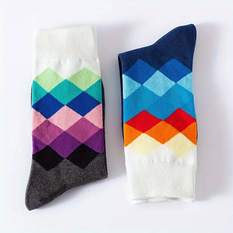 Plaid Pattern Socks Set