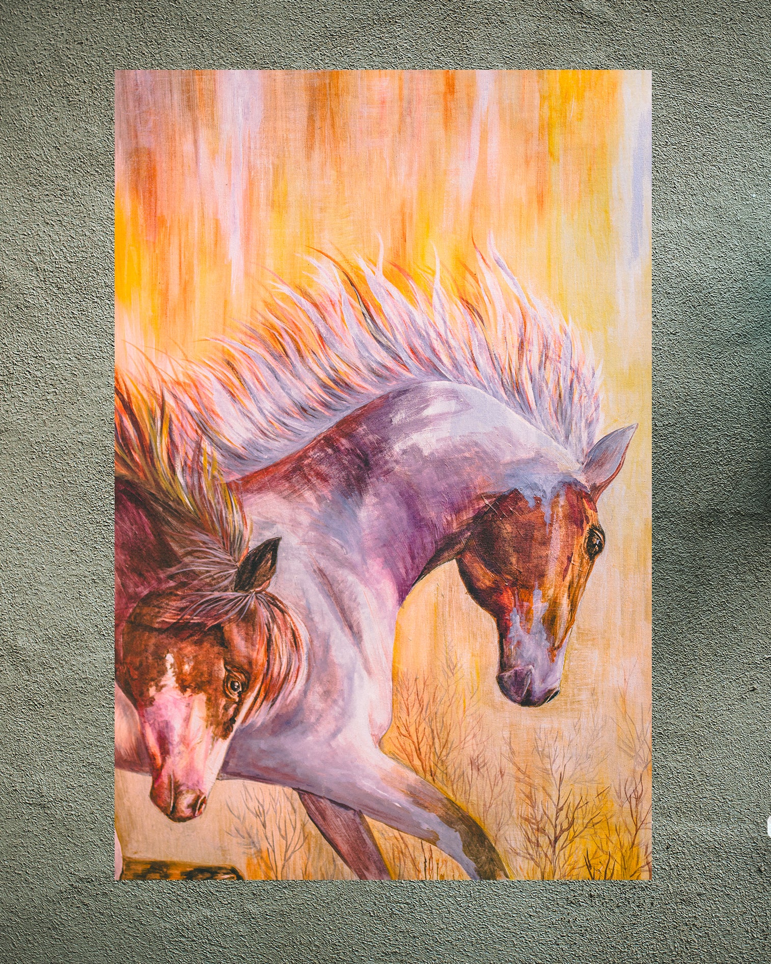 Running Horses Fine Art by Soni Das – Original Acrylic Canvas Art
